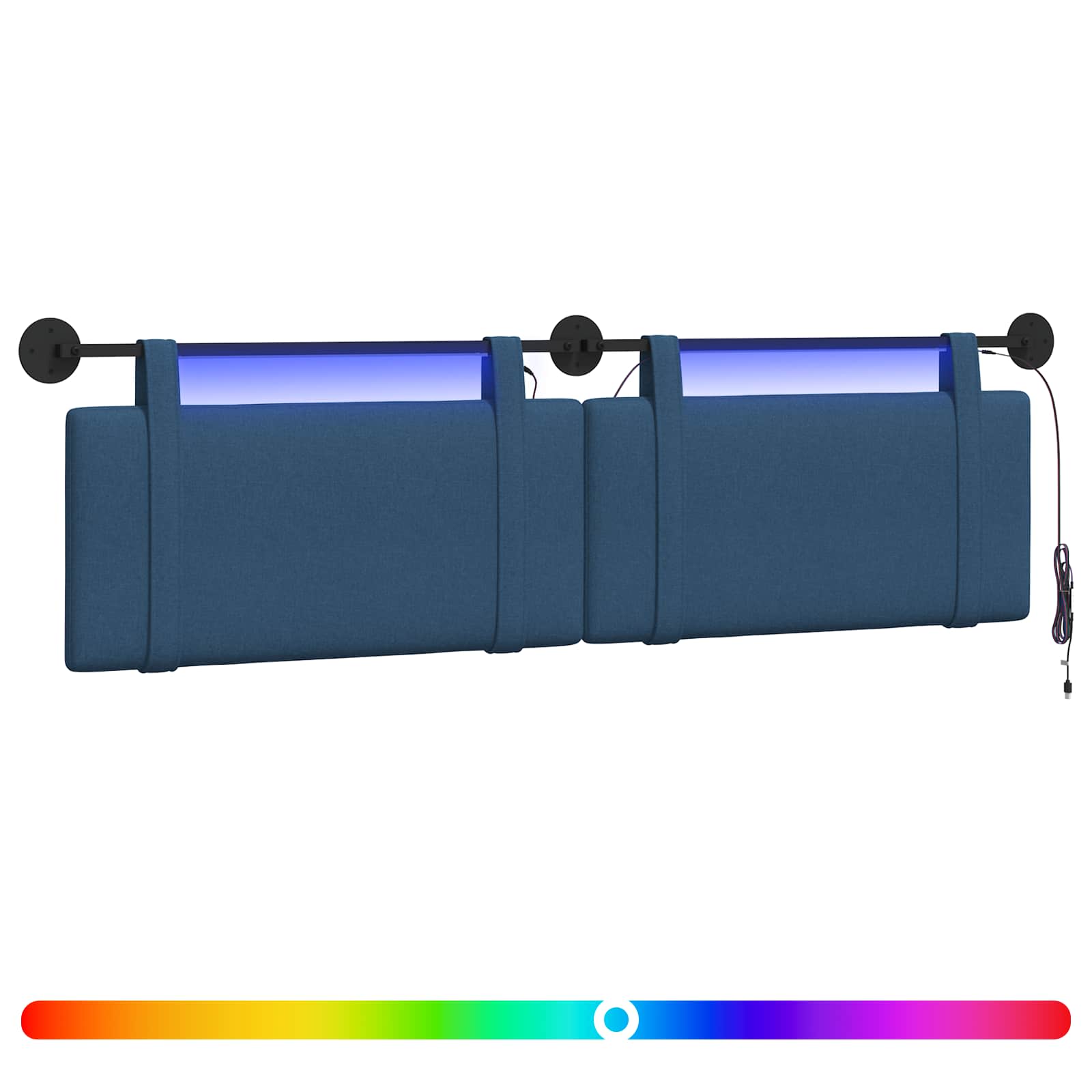 Hängendes Kopfteil Mit LED Licht Wolkengrau Stoff