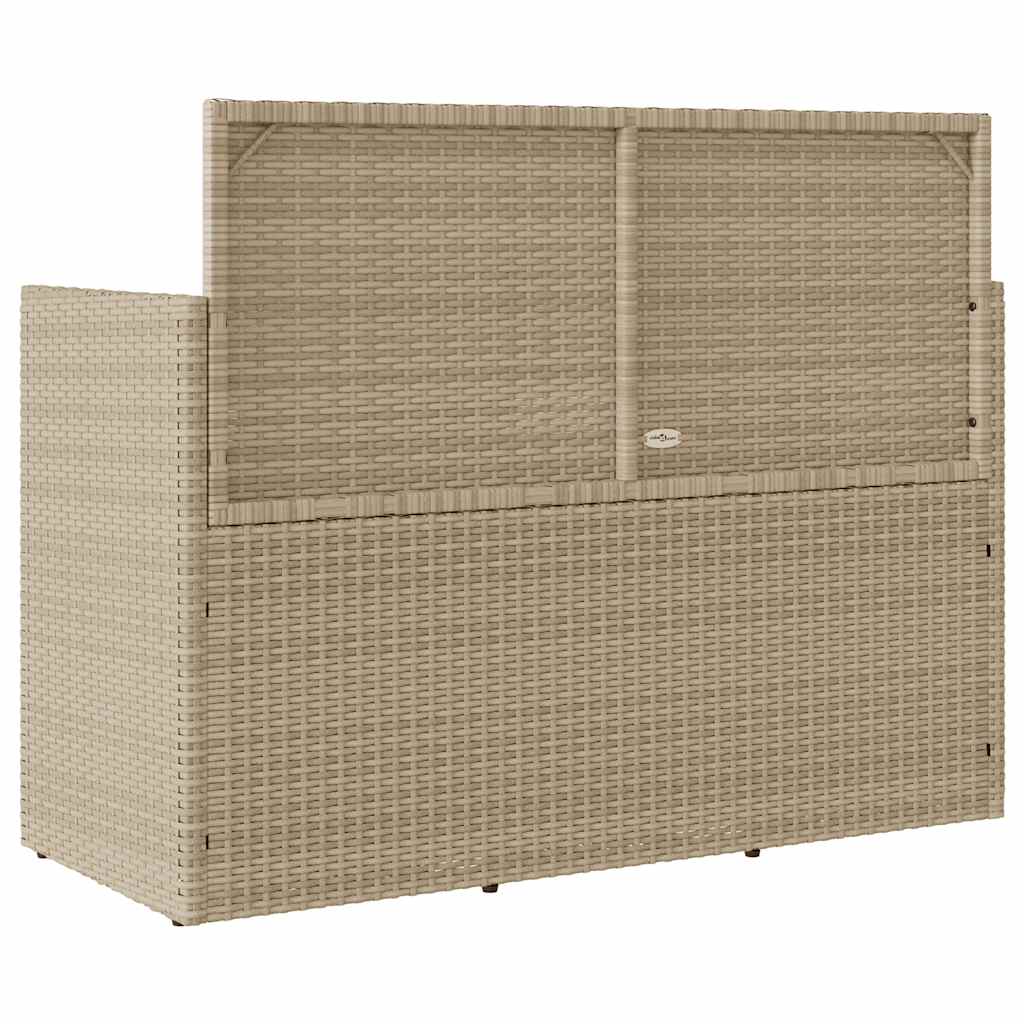 Gartenbank mit Kissen Schwarz Poly Rattan