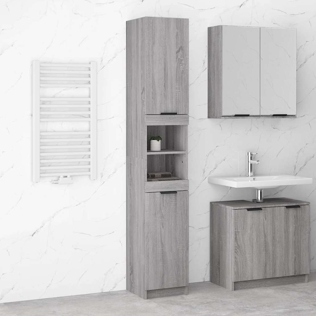 Badschrank Weiß 32x34x188,5 cm Holzwerkstoff