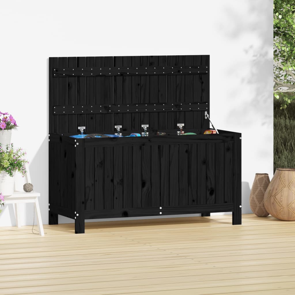 Gartentruhe Grau 76x42,5x54 cm Massivholz Kiefer