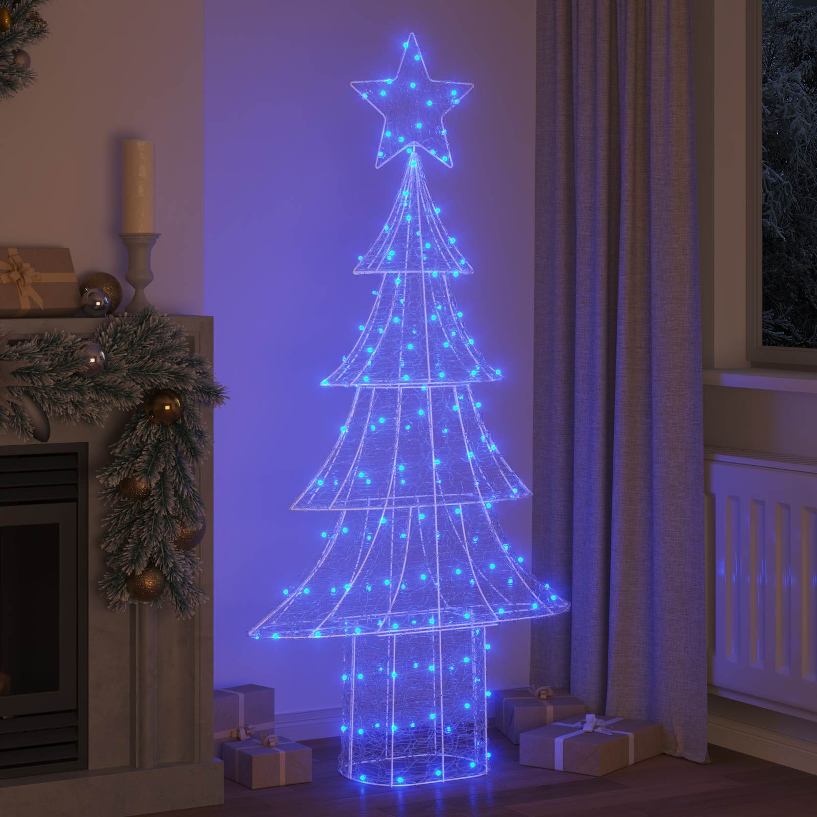 Weihnachtsbaum mit 100 LEDs Warmweiß 120 cm Acryl