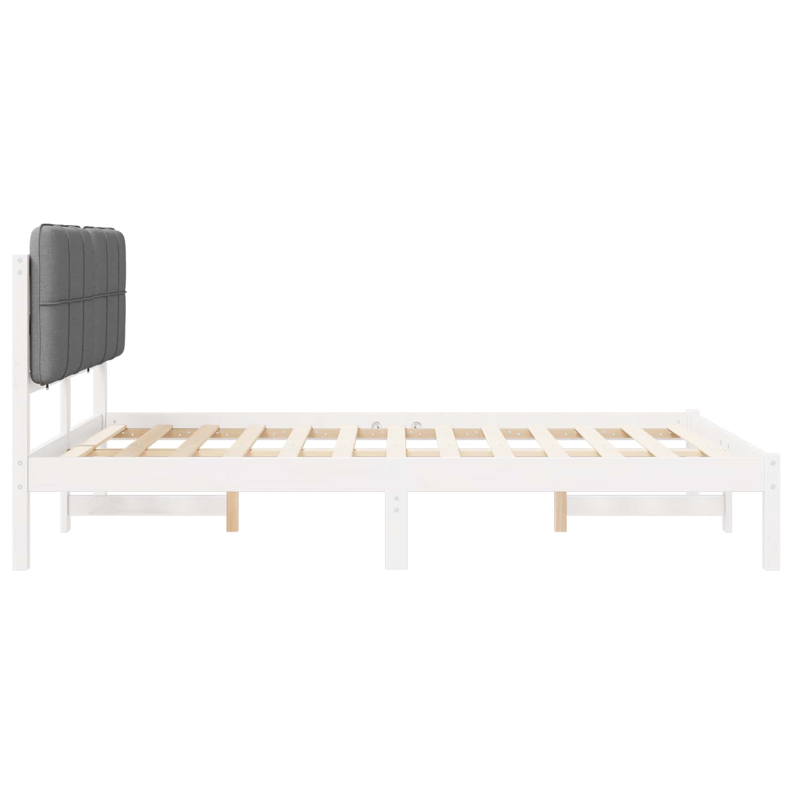 Bettgestell mit gepolstertem Kopfteil Hellgrau 200 x 200 cm