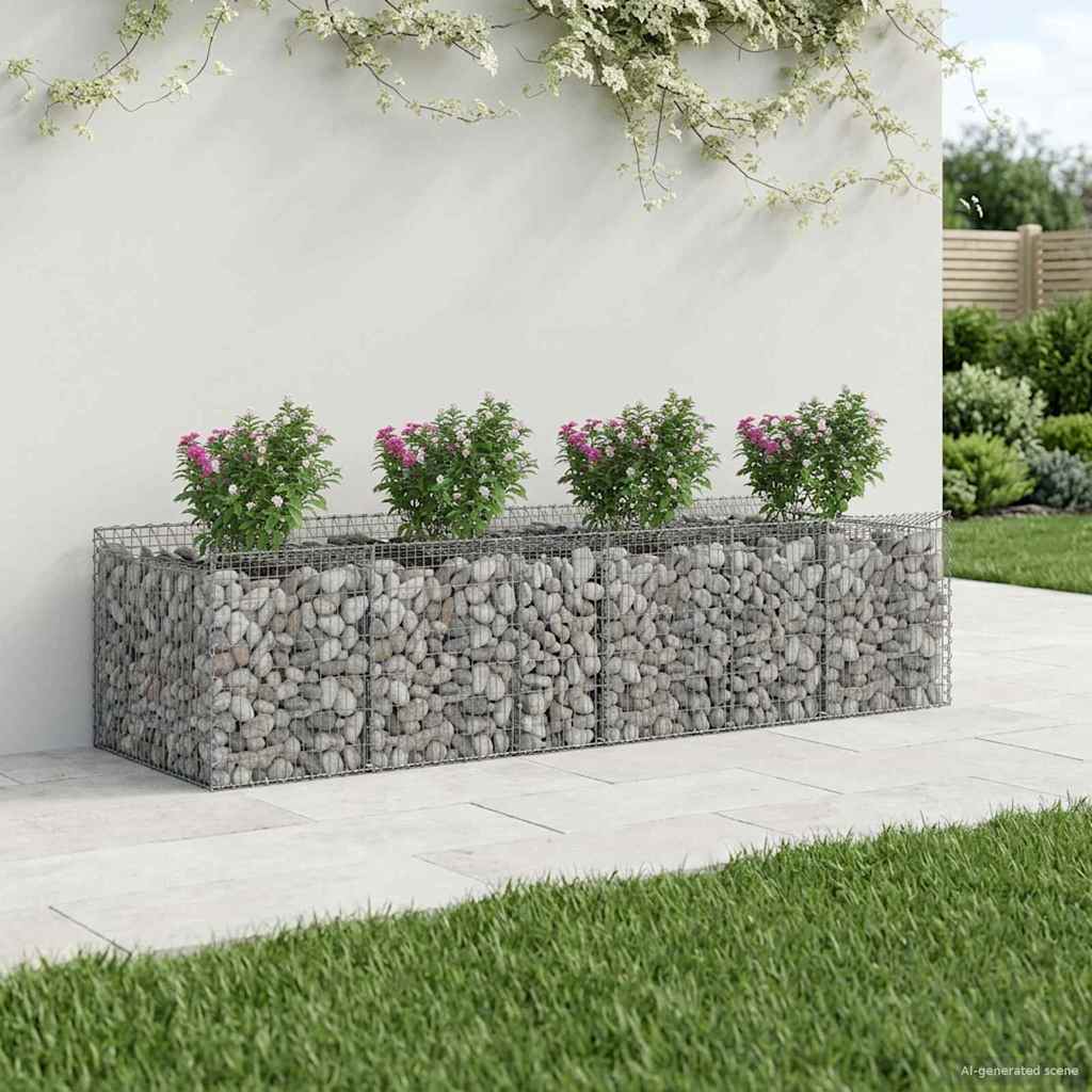 Gabionen-Hochbeet 2 pcs Silber