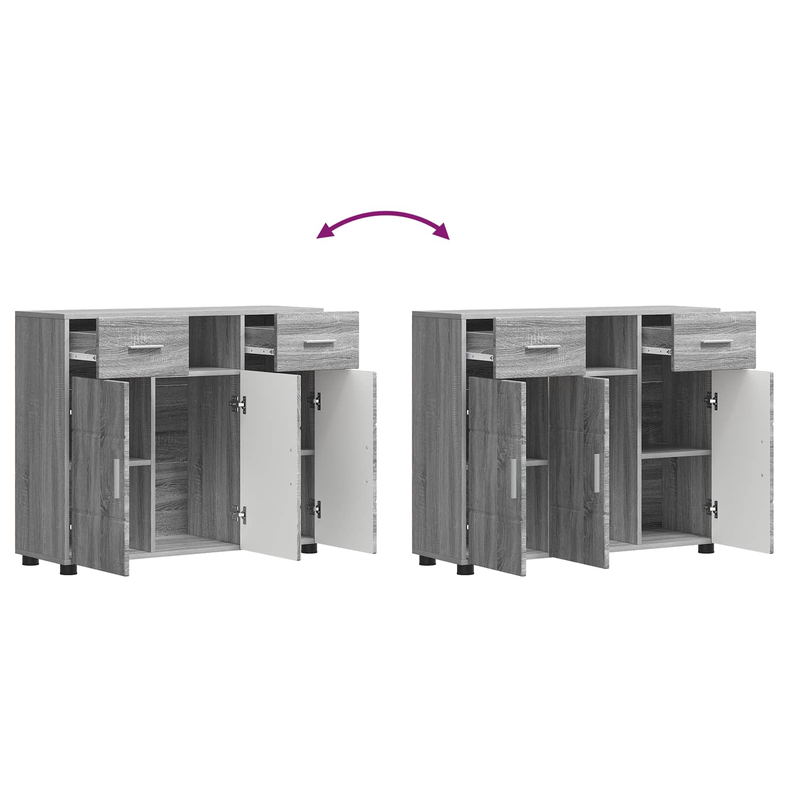 Highboard mit Regal FLORIN Weiß 60 x 35 x 182 cm Holzwerkstoff