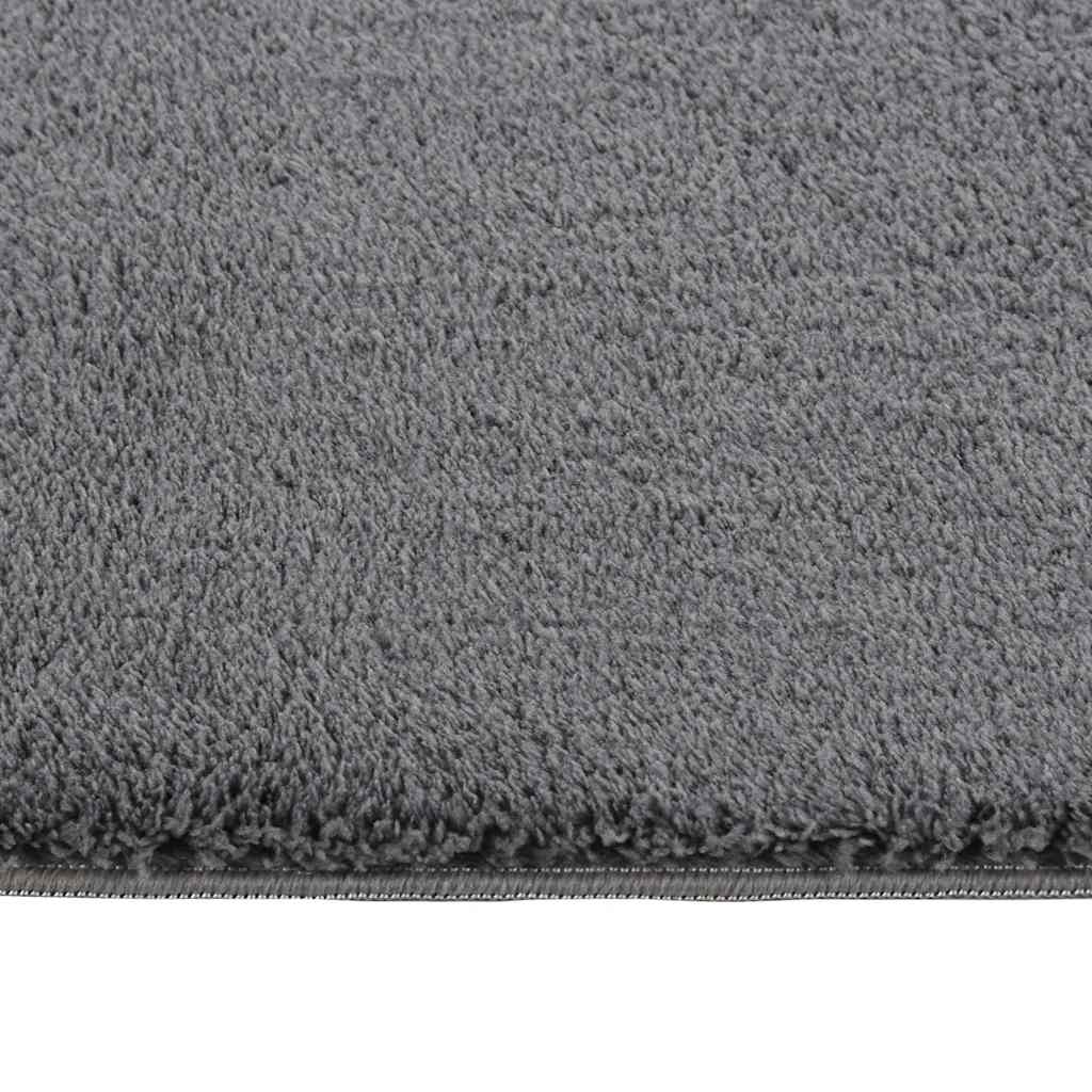 Teppich Waschbar Flauschig Kurzflor 160x230 Rutschfest Schwarz