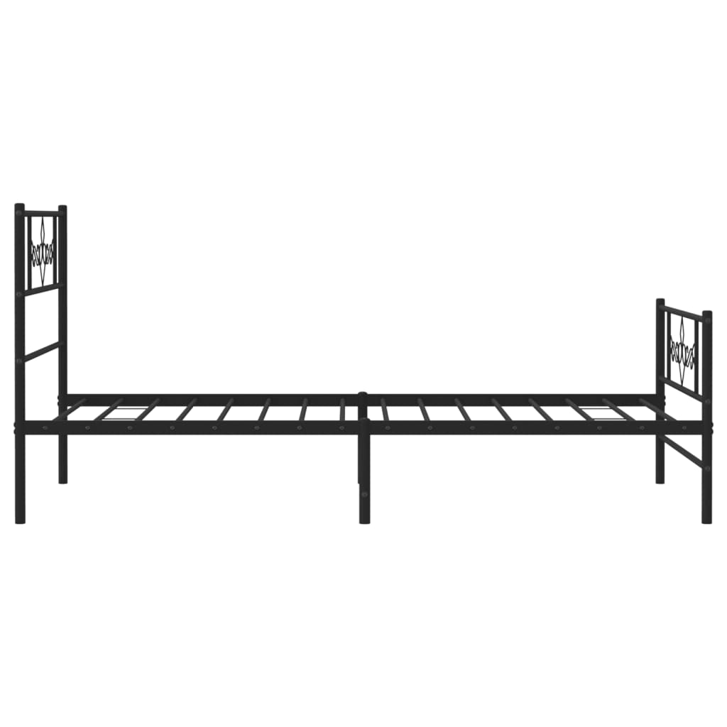 Bettgestell mit Kopfteil Metall Schwarz 100x190 cm