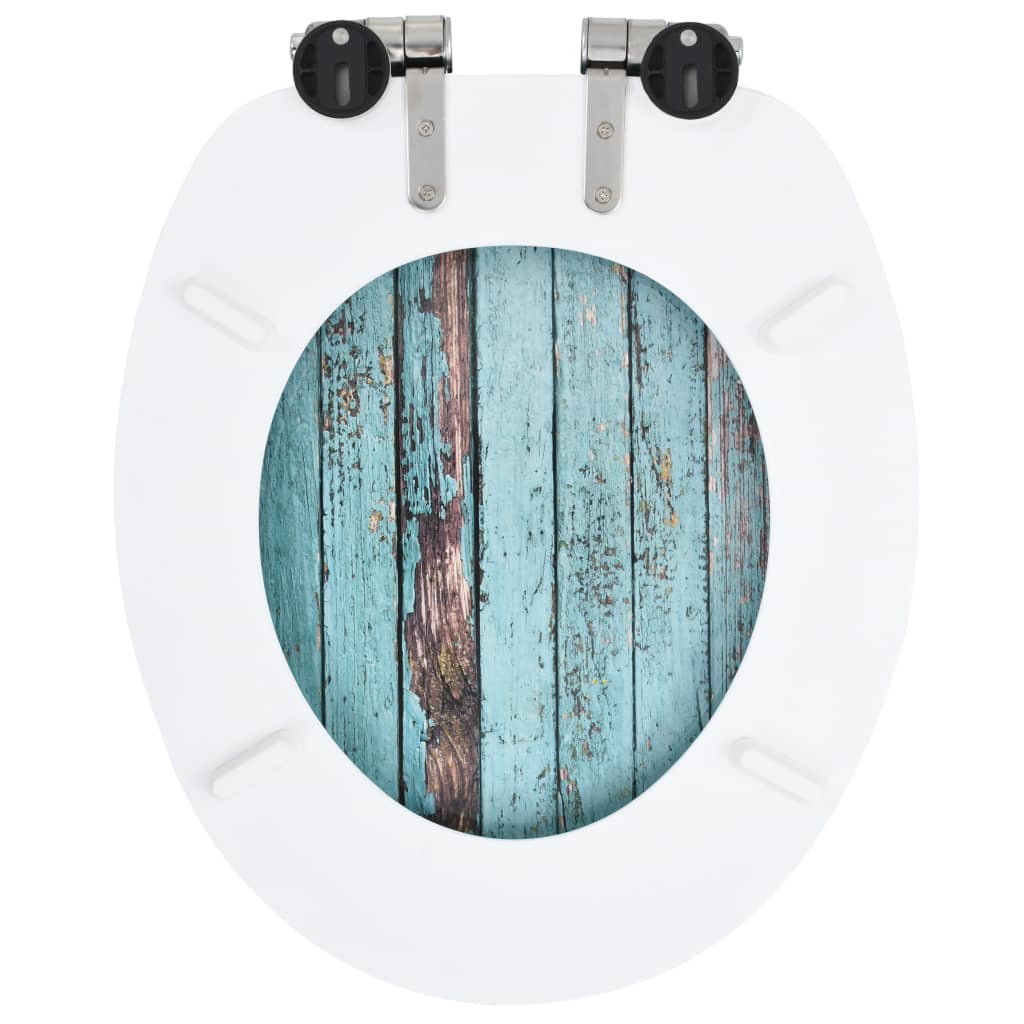 Toilettensitz MDF Deckel mit Absenkautomatik Design Weiß