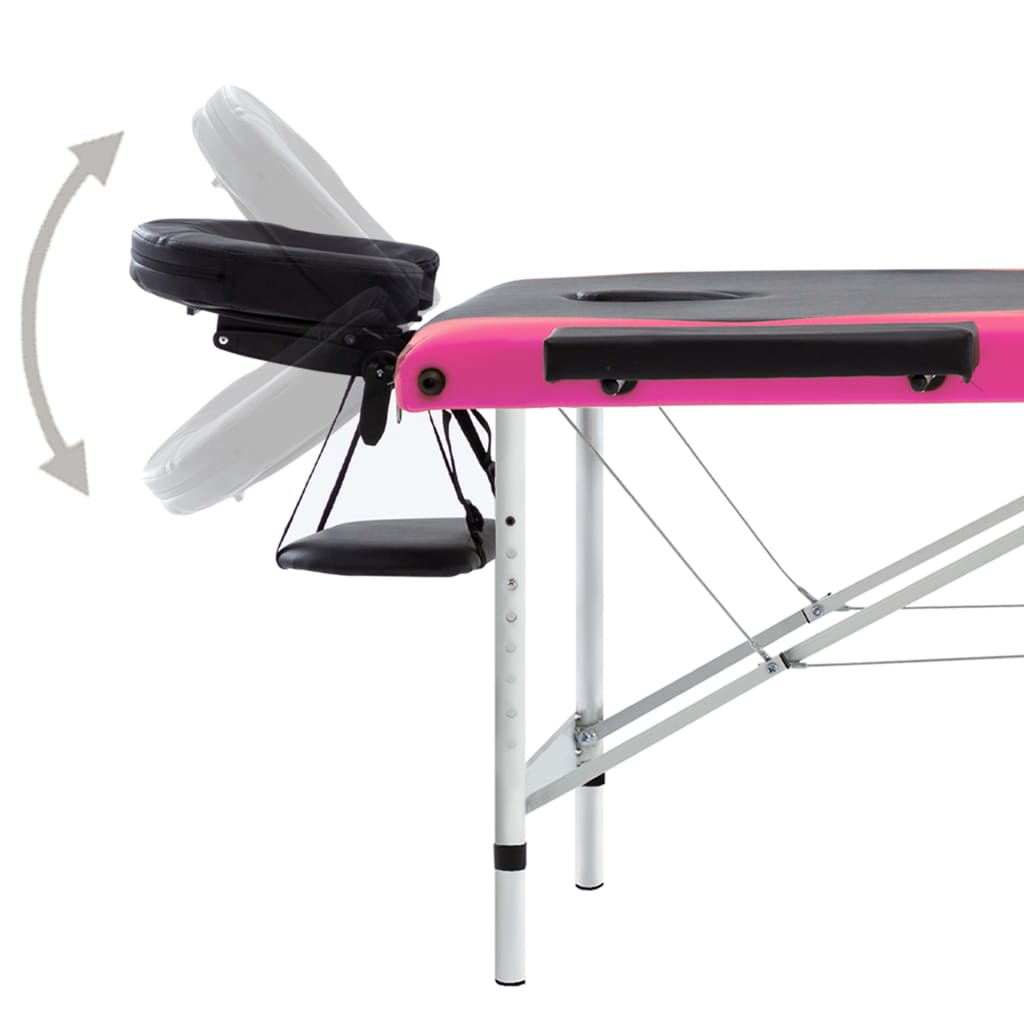 Massagetisch Klappbar 3 Zonen Aluminium Dunkellila