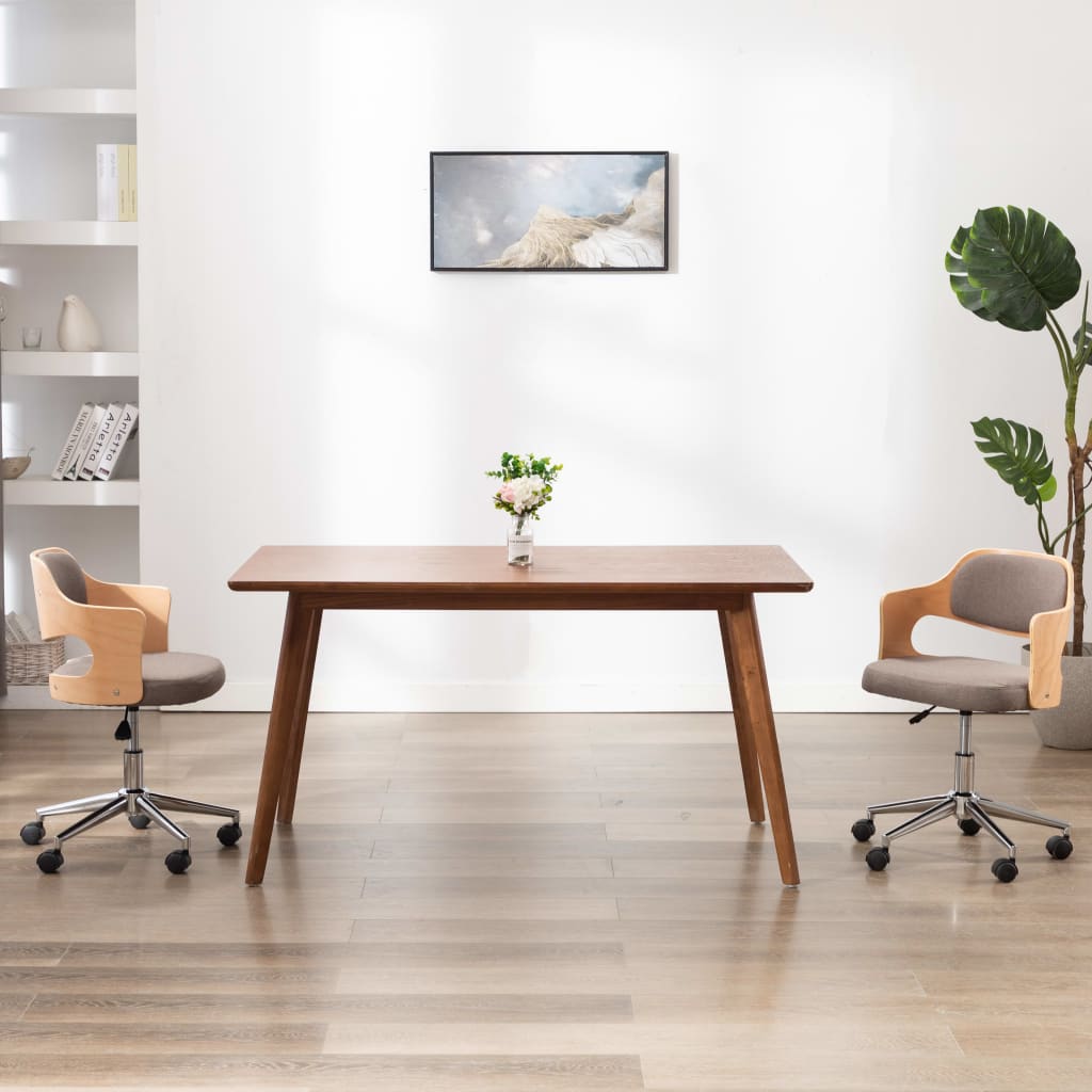 Drehbarer Bürostuhl Schwarz Bugholz und Kunstleder