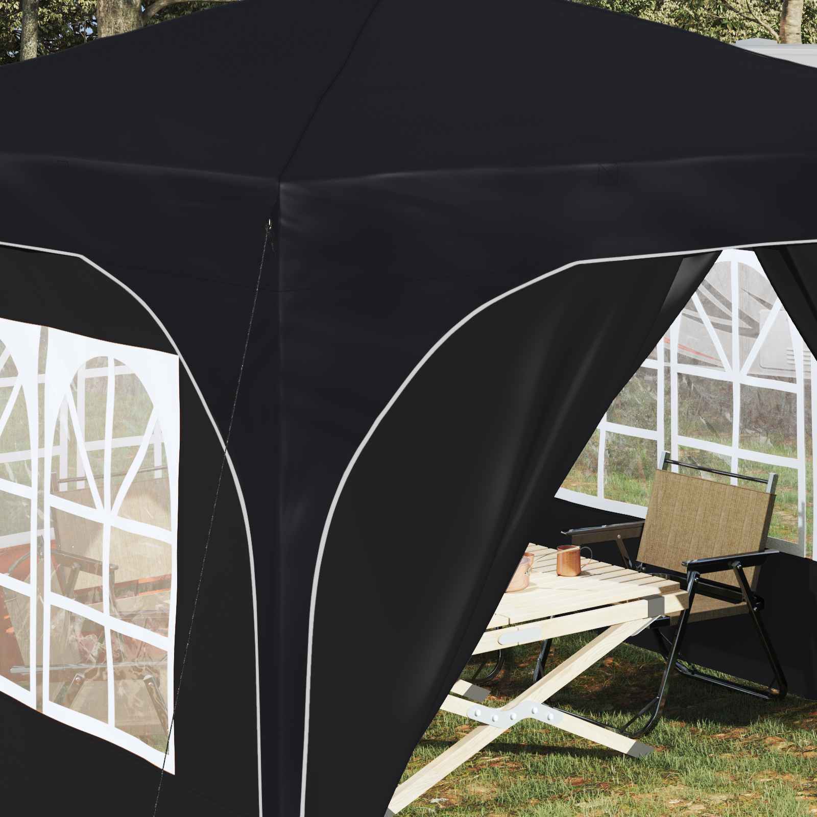 Pop-up Partyzelt 290 x 290 x 245 cm Creme