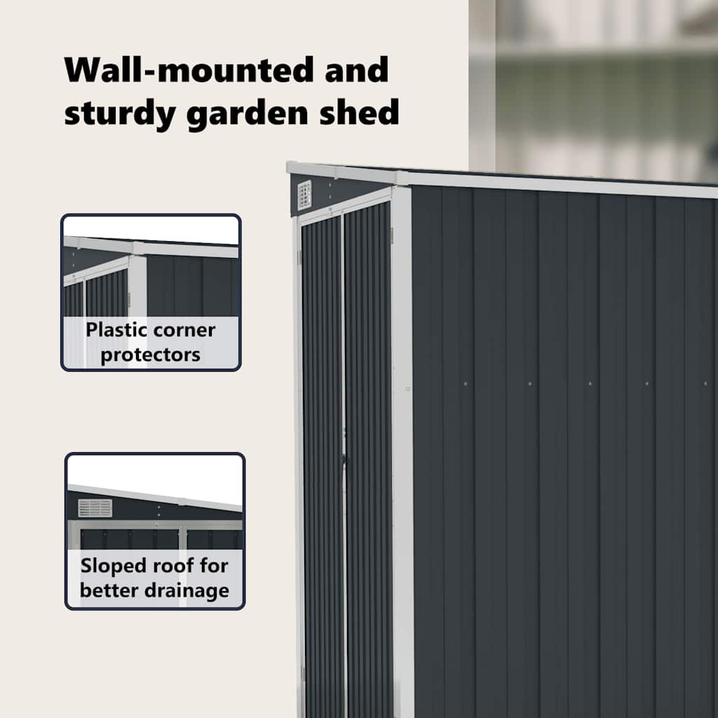 Anbauschuppen Grün 118x100x178 cm Verzinkter Stahl