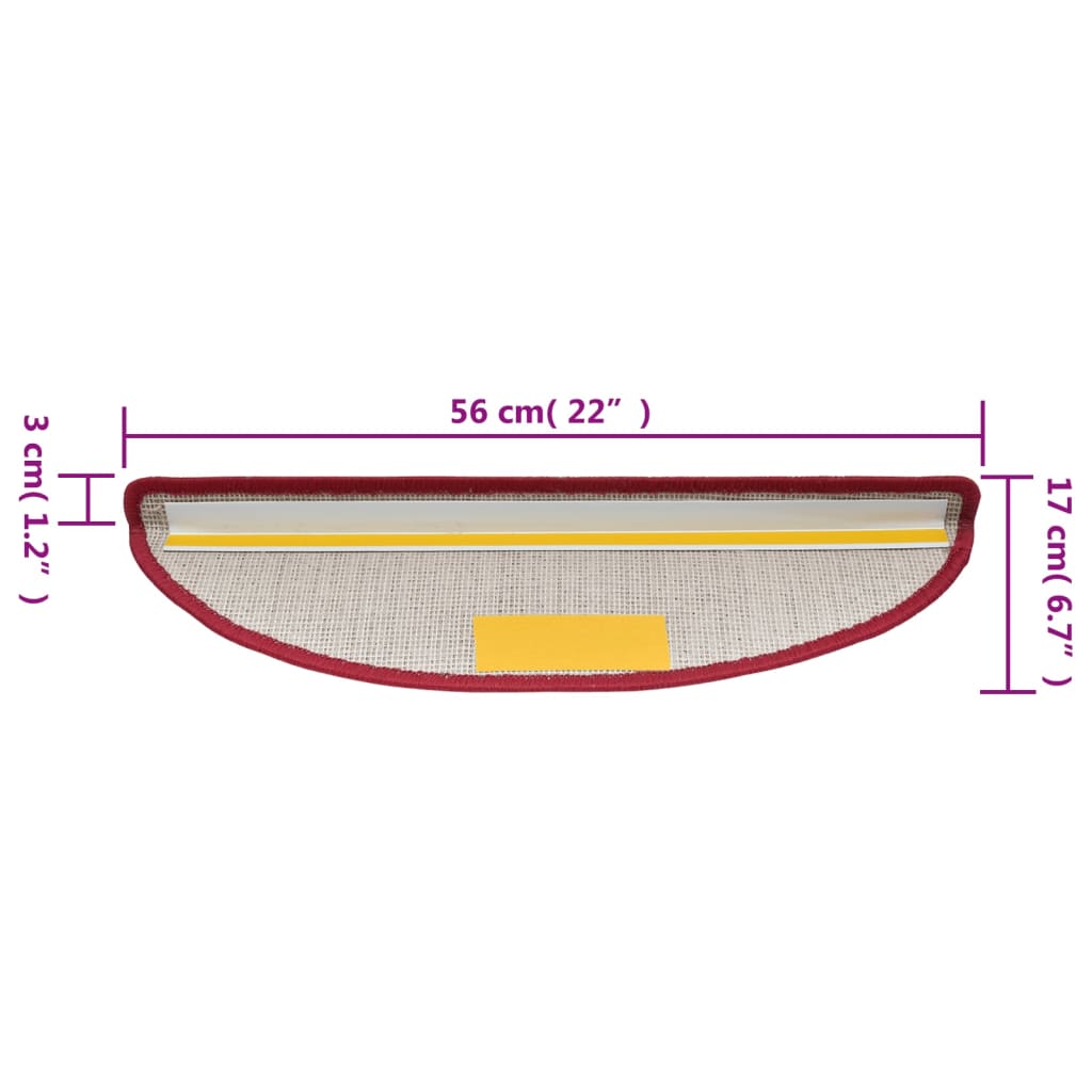 Stufenmatten 15 Stk. 56x17x3 cm Anthrazit Halbrund
