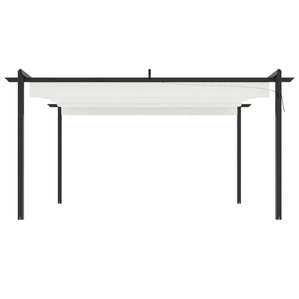 Pavillon mit Ausziehbarem Dach 3x3 m Creme