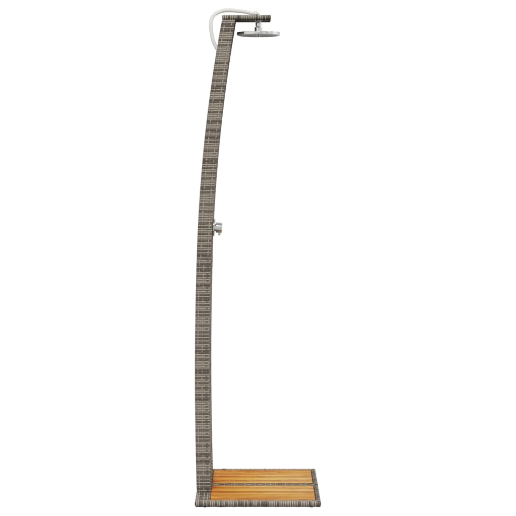 Gartendusche Schwarz 55x60x224 cm Poly Rattan und Akazienholz