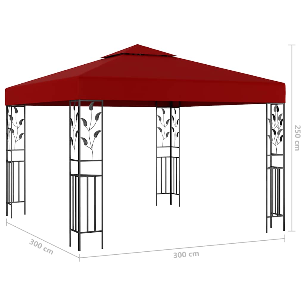 Pavillon mit LED-Lichterkette 3x3 m Anthrazit