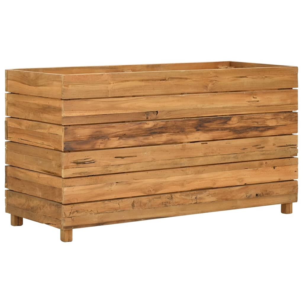 Hochbeet 100x40x72 cm Teak Altholz und Stahl