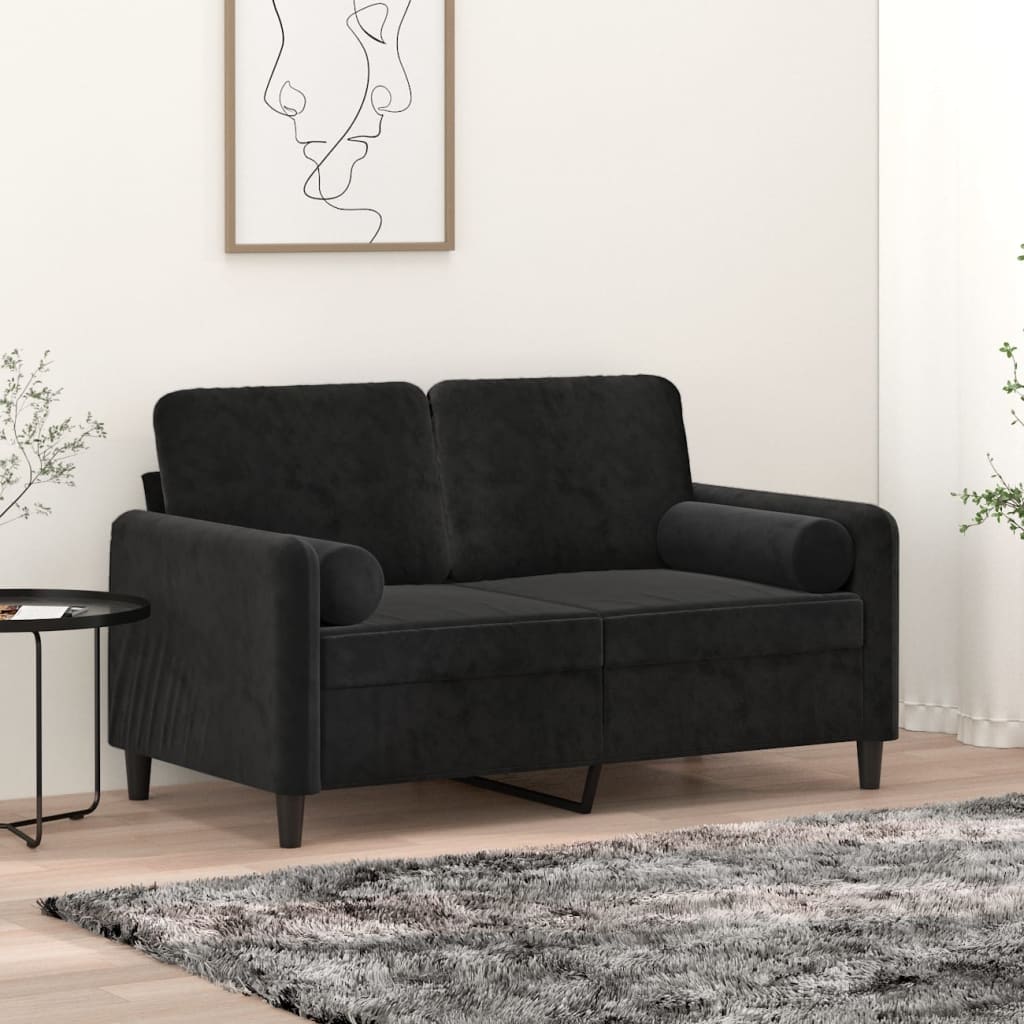 Zierkissen 2 Stk. Hellgrau Ø15x50 cm Samt
