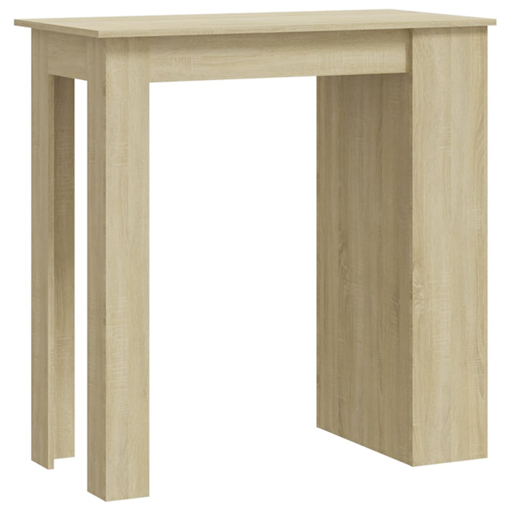 Bartisch mit Ablagefläche Weiß 102x50x103,5 cm Holzwerkstoff