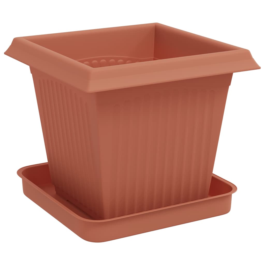 Blumentöpfe 6 pcs Ziegelrot 20 x 20 x 16 cm Kunststoff
