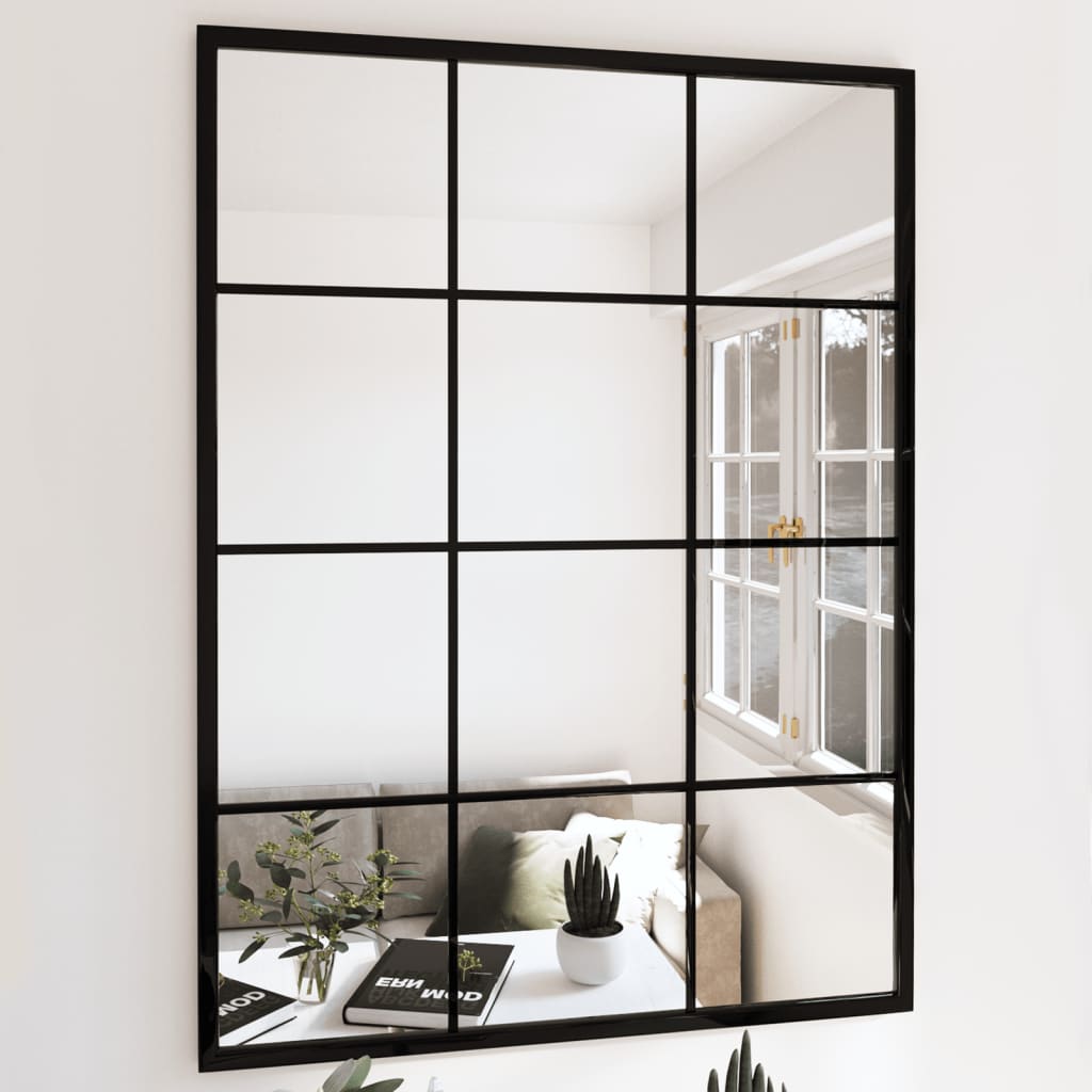Wandspiegel Schwarz 60x40 cm Metall