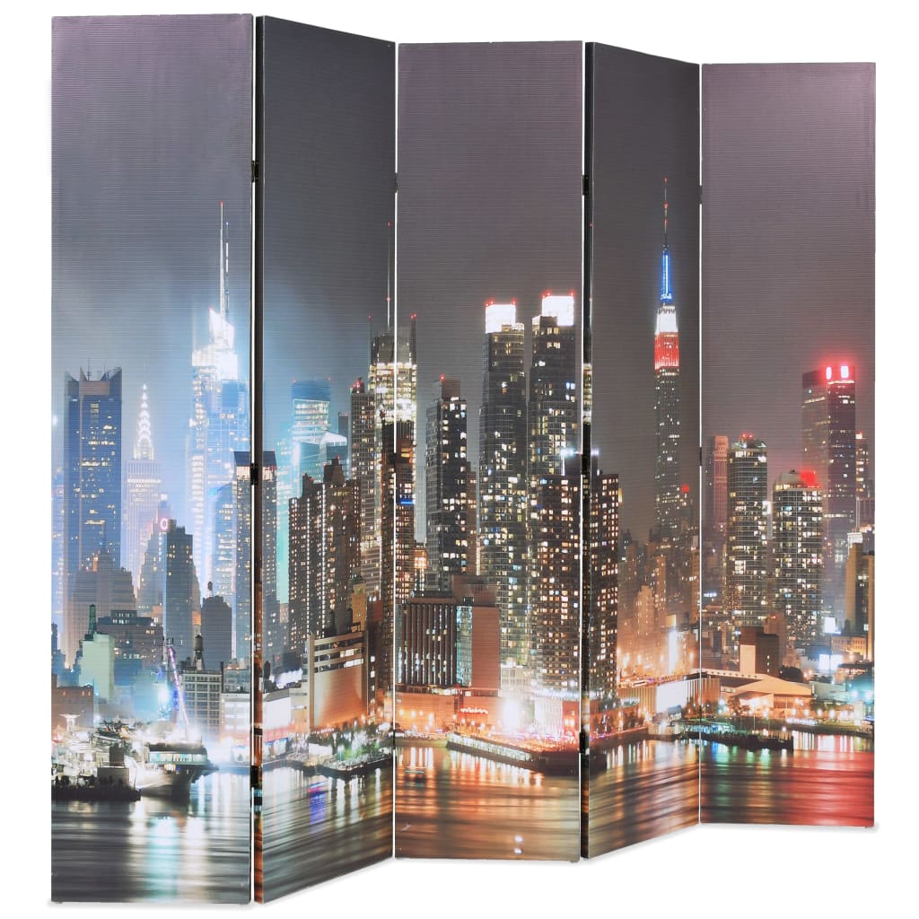 Raumteiler klappbar 120 x 170 cm New York bei Nacht