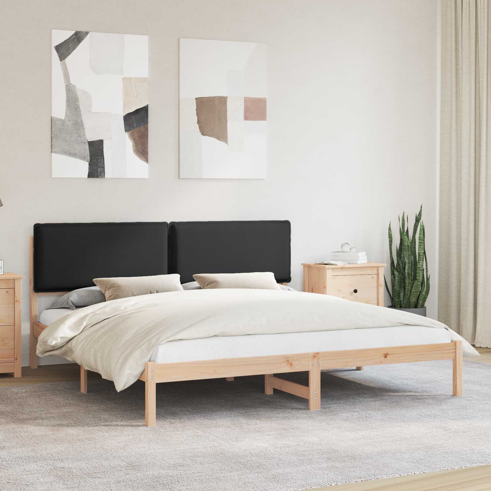 Bettgestell mit gepolstertem Kopfteil Hellgrau 200 x 200 cm
