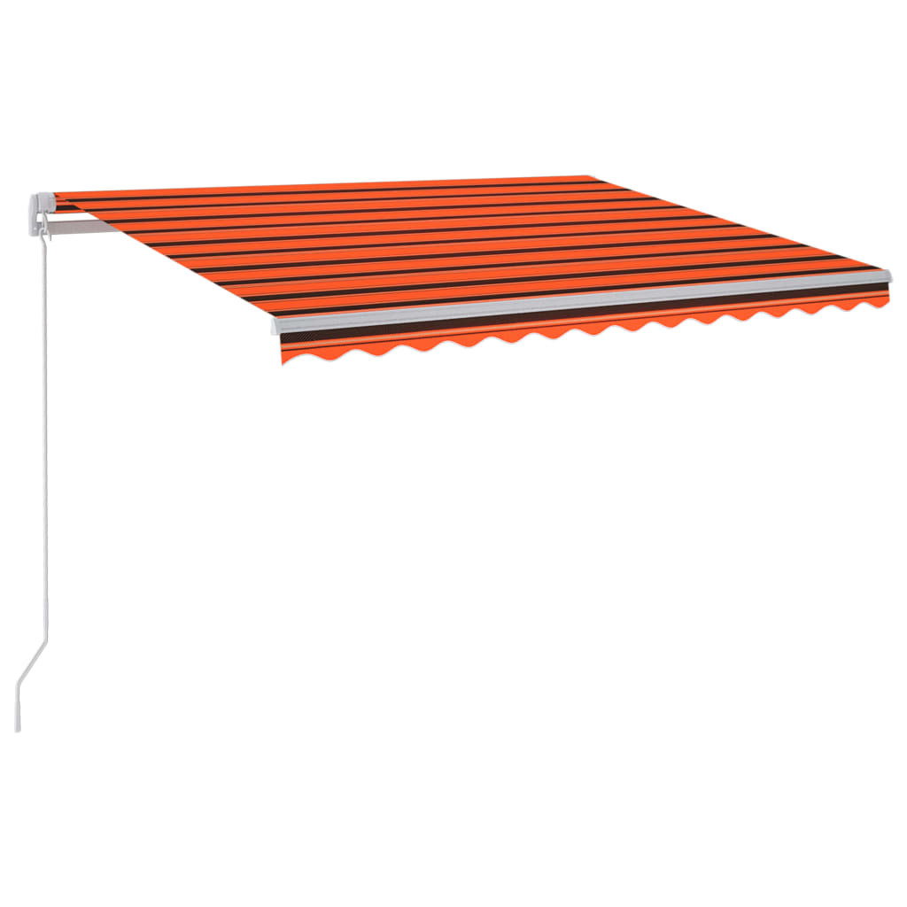 Markise Manuell Einziehbar mit LED 300x250 cm Blau und Weiß