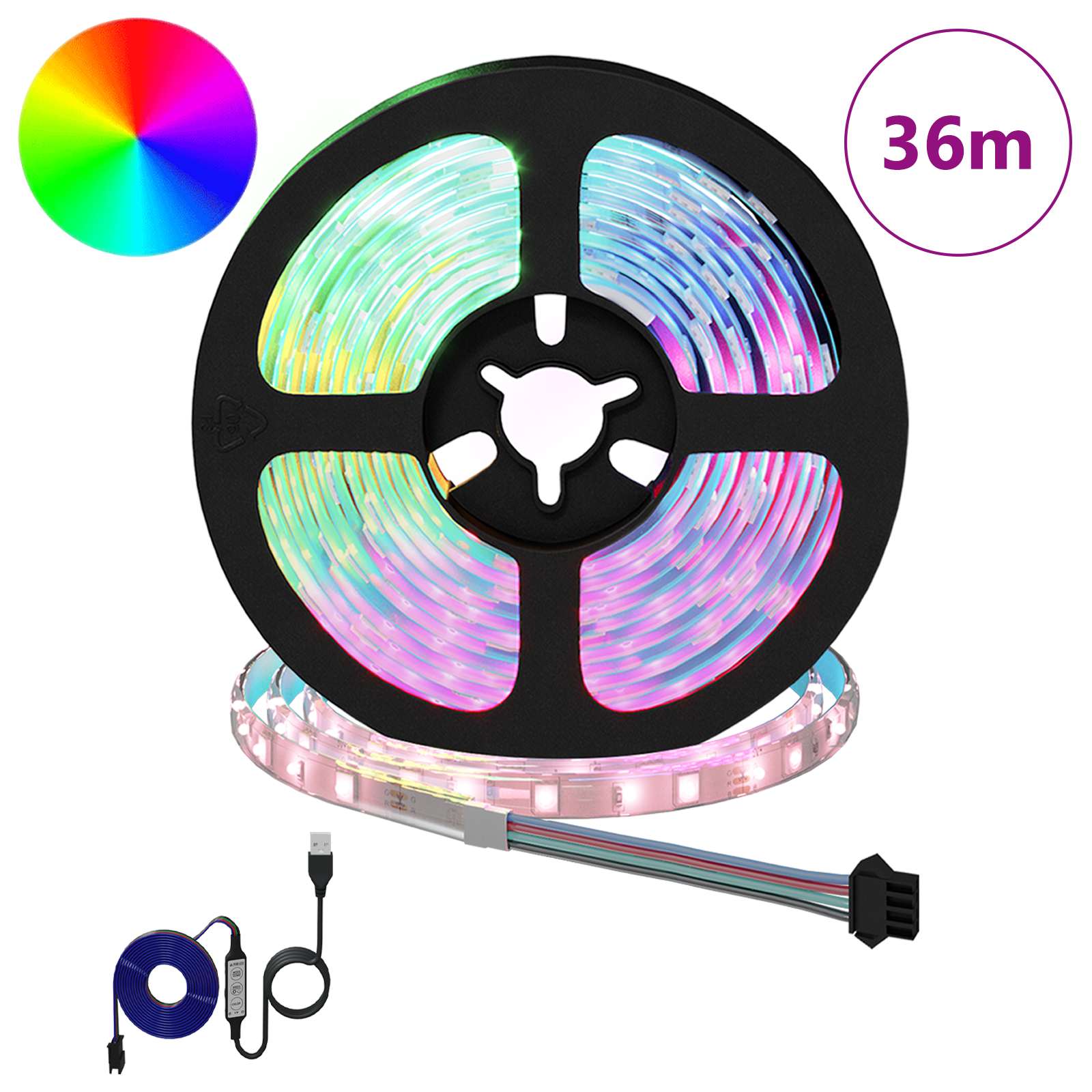 LED Streifen 2 pcs Schwarz und Transparent 3000 mm