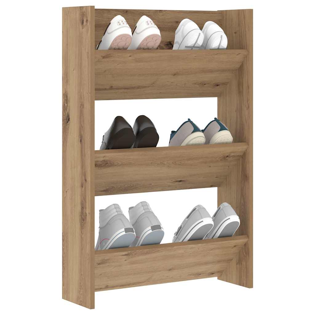 Wand-Schuhschränke 4 Stk. Weiß 60x18x60 cm Holzwerkstoff