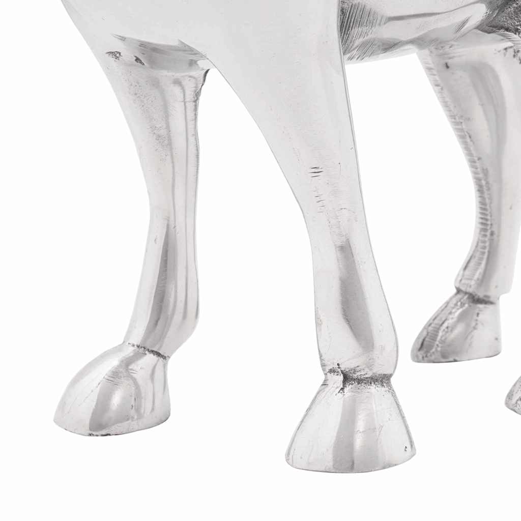 Stierskulptur Silber 37 x 44 x 17 cm Aluminium