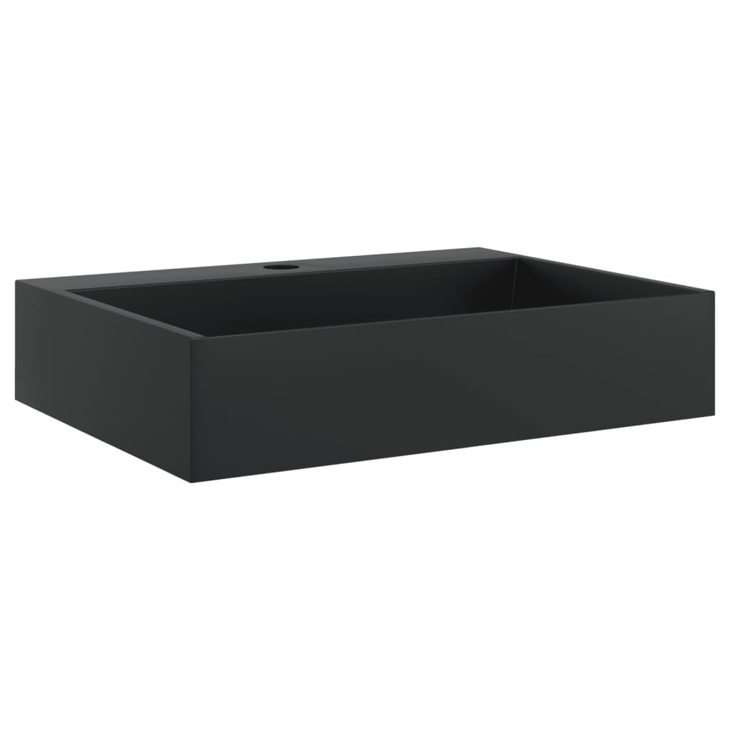 Waschbecken 60x38x11 cm Mineralguss/Marmorguss Mattschwarz