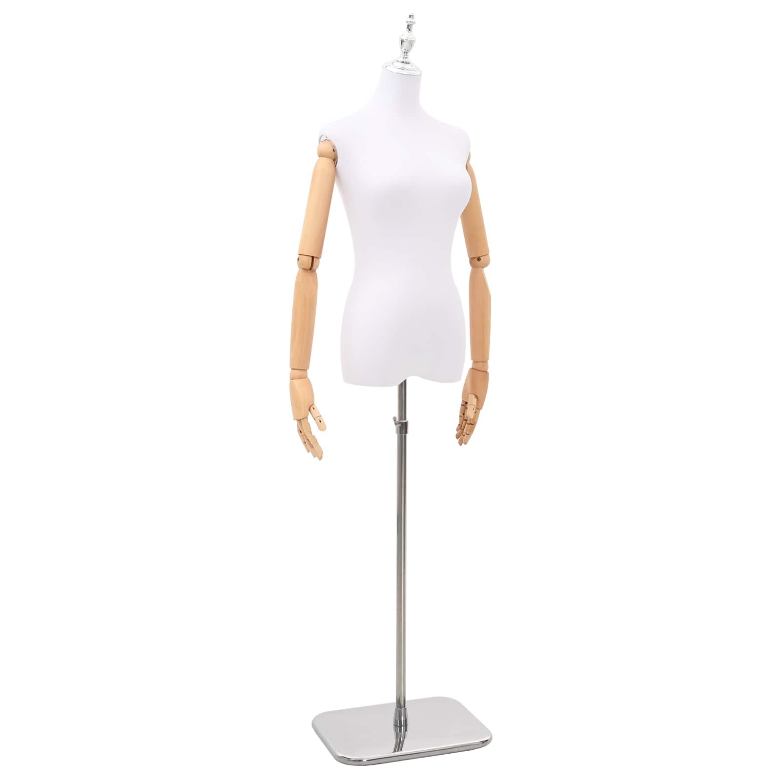 Verstellbare Mannequin 165-213 cm mit Fuß Weiblich PP Weiß