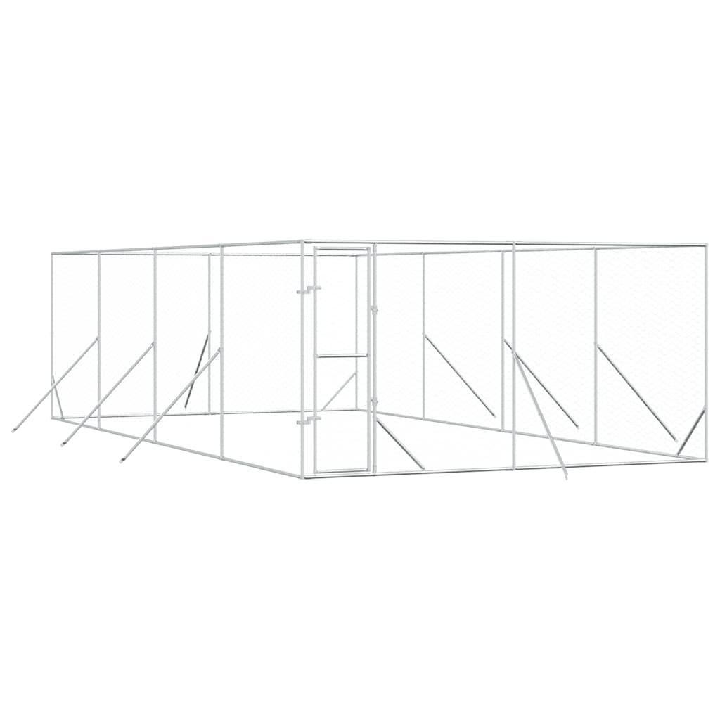 Outdoor-Hundezwinger Silbern 2x2x2 m Verzinkter Stahl