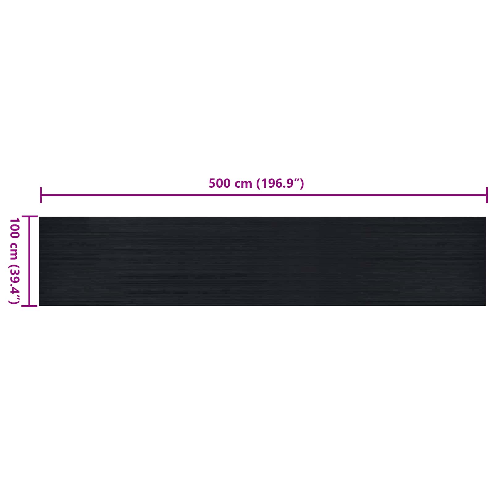 Bodenbelag Schwarz 1 x 2 m Gummi