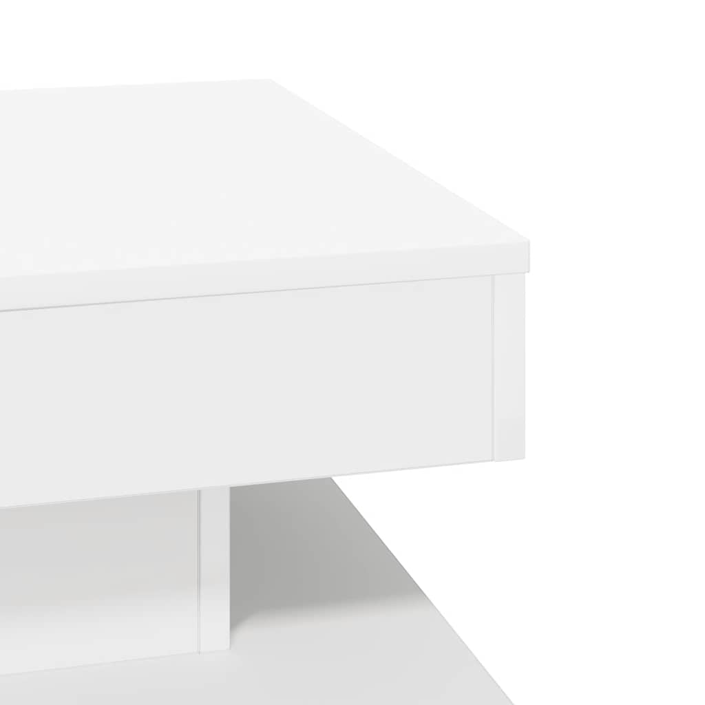 Couchtisch 360-Grad Drehbar Weiß 90x90x34,5 cm