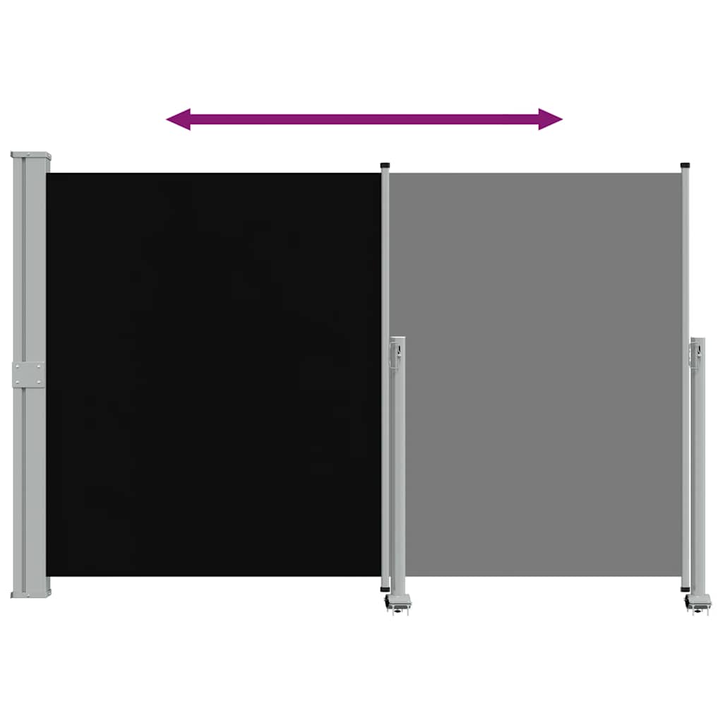 Seitenmarkise 60 x 300 cm 100% Polyester Eisen Stahl