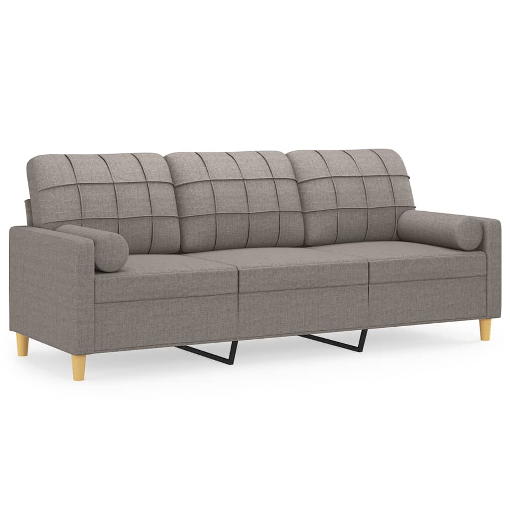 2-Sitzer-Sofa mit Zierkissen Braun 120 cm Stoff