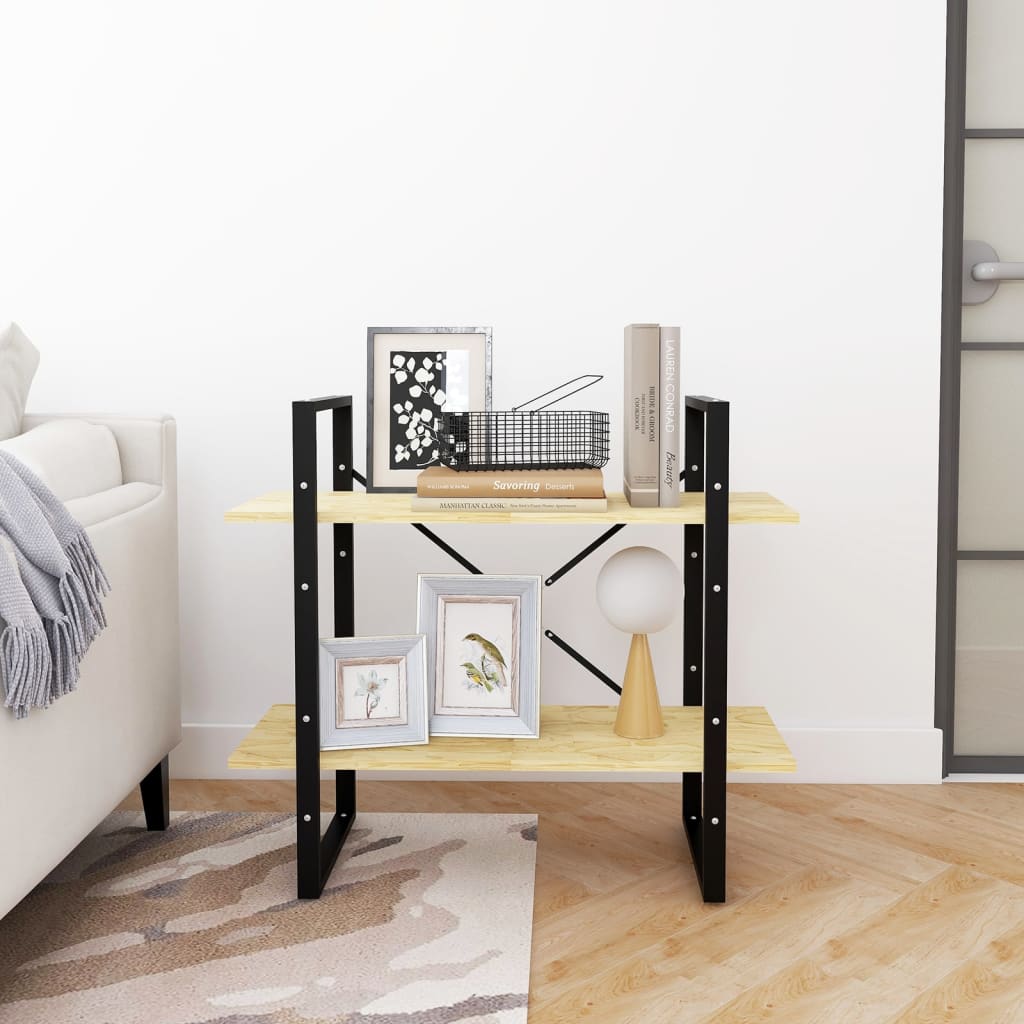 Bücherregal 2 Fächer Weiß 80x30x70 cm Holzwerkstoff