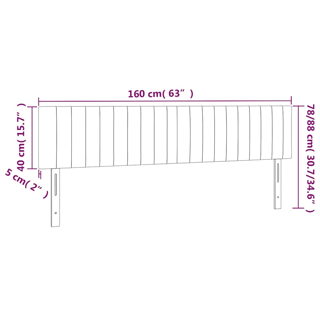 Kopfteil Hellgrau 80x5x118/128 cm Samt
