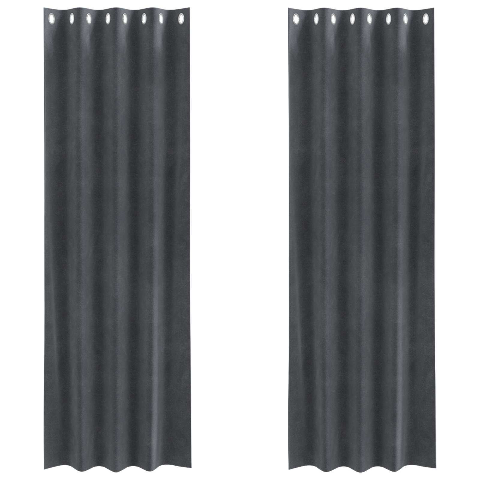 Verdunkelungsvorhänge 2 pcs Schwarz 140 x 140 cm Samt