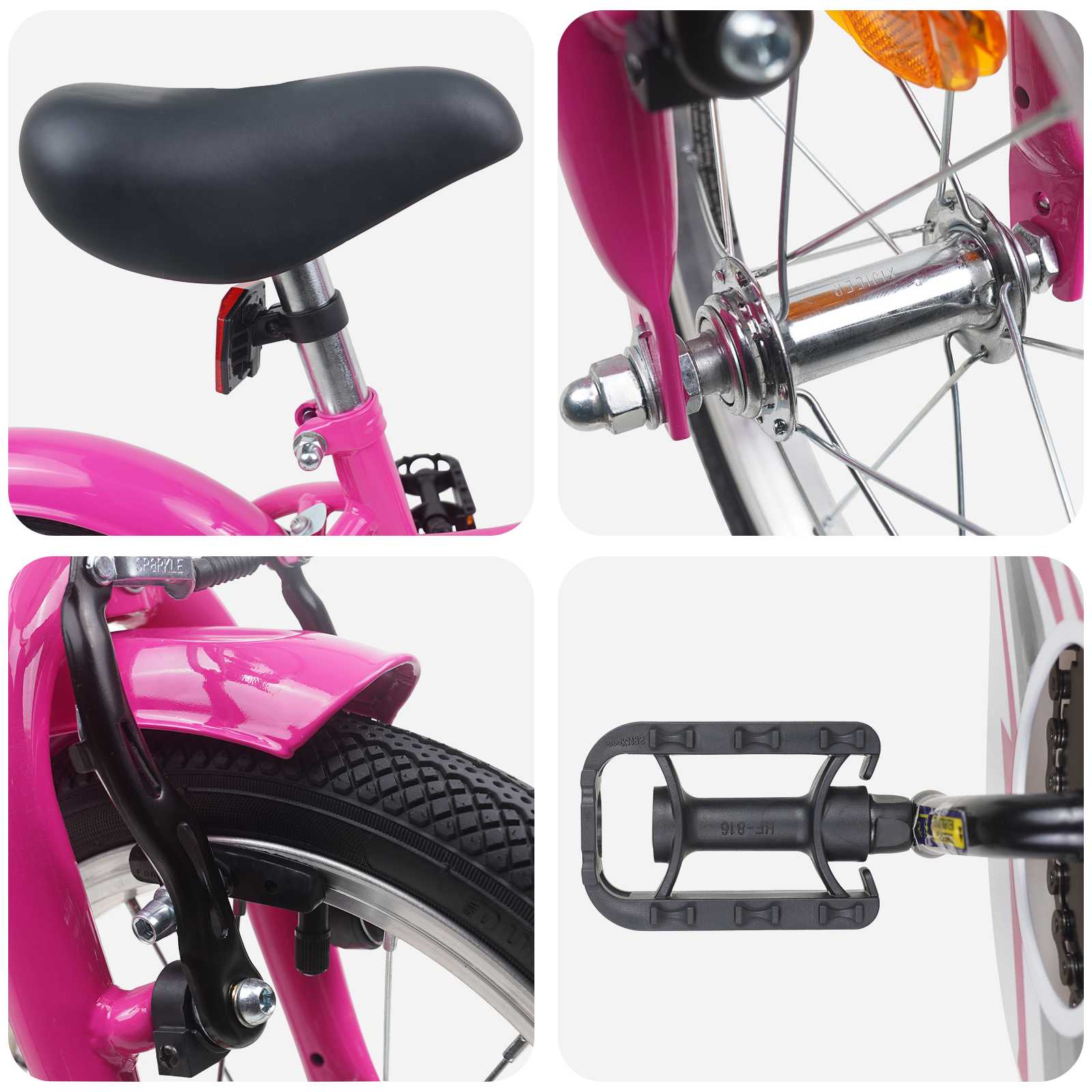 Kinderfahrrad 12 Zoll für 2-4 Jahre alt Hellrosa
