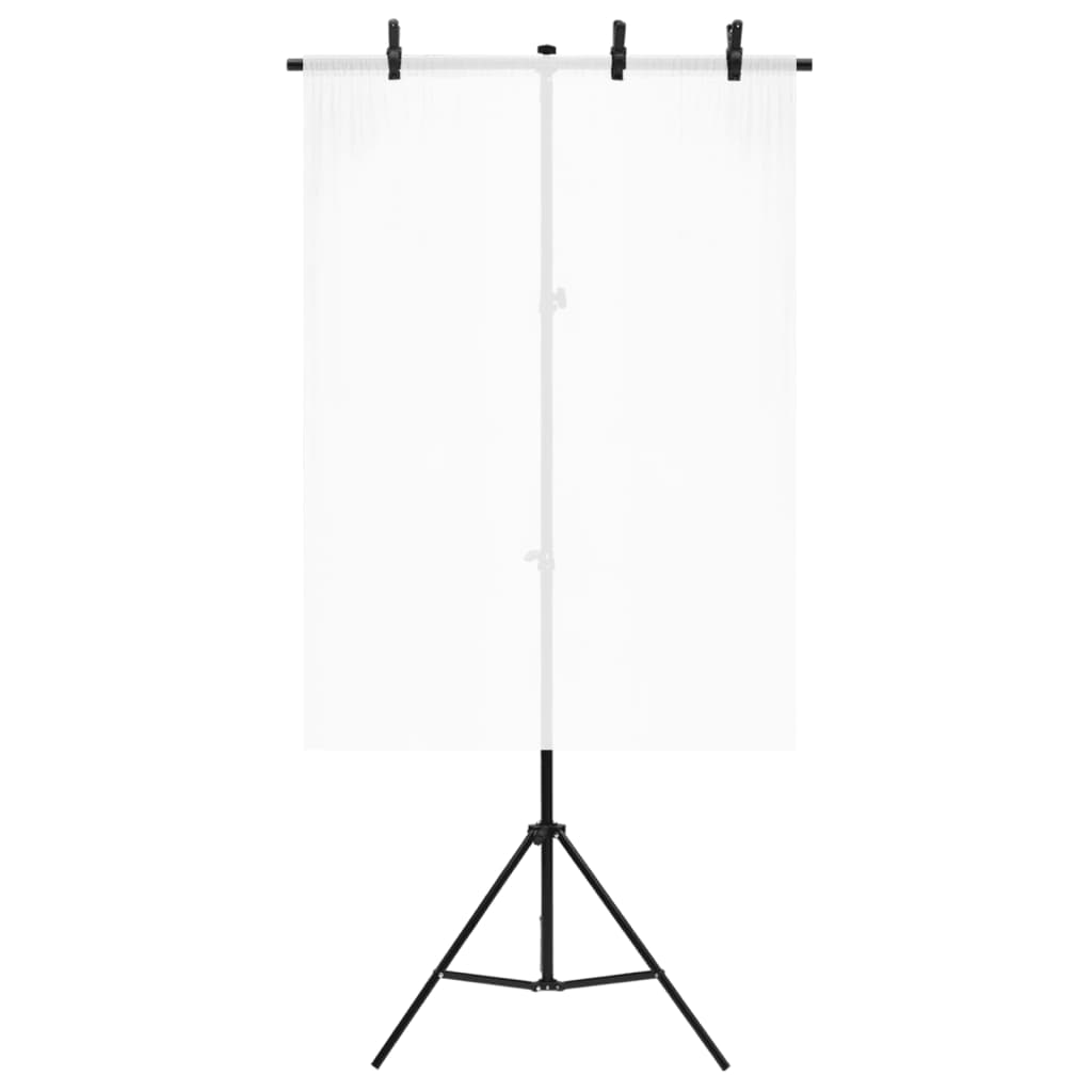 Hintergrundständer T-Form Schwarz 151x60x(70-200) cm