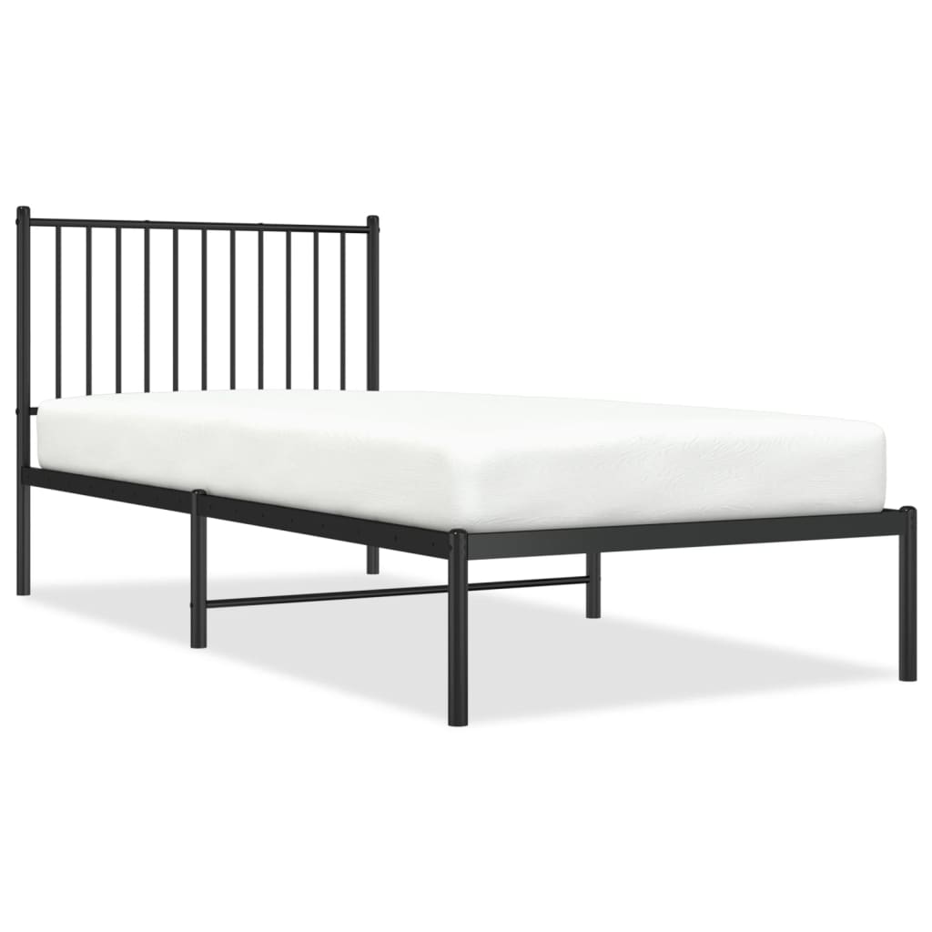 Bettgestell Metall Schwarz 75x190 cm