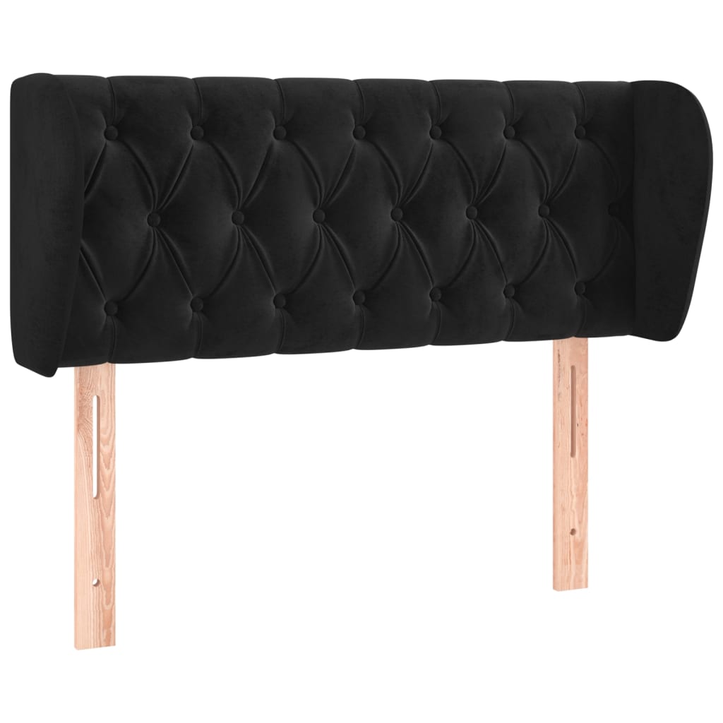 Kopfteil mit Ohren Dunkelblau 93x23x78/88 cm Samt