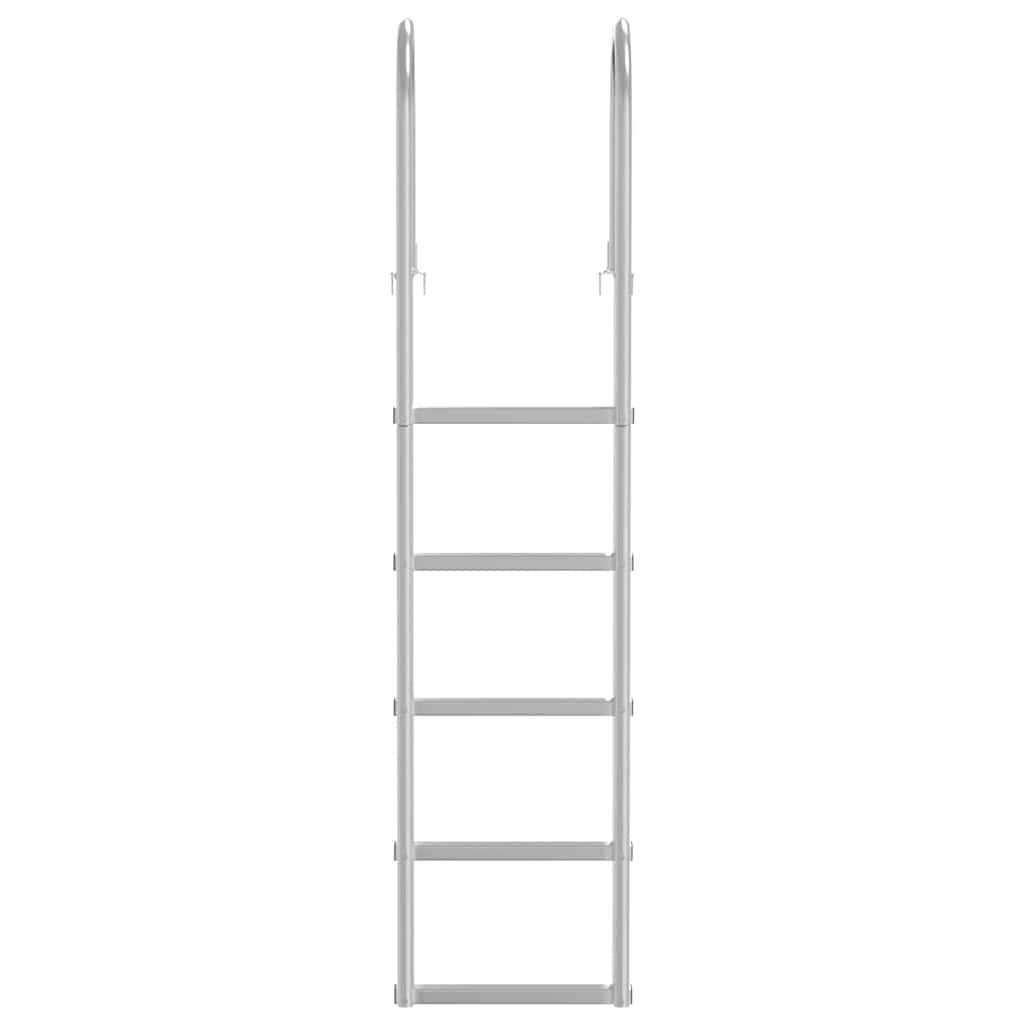 3-Stufen Dockleiter Silber 45 x 11,5 x 134 cm Aluminium