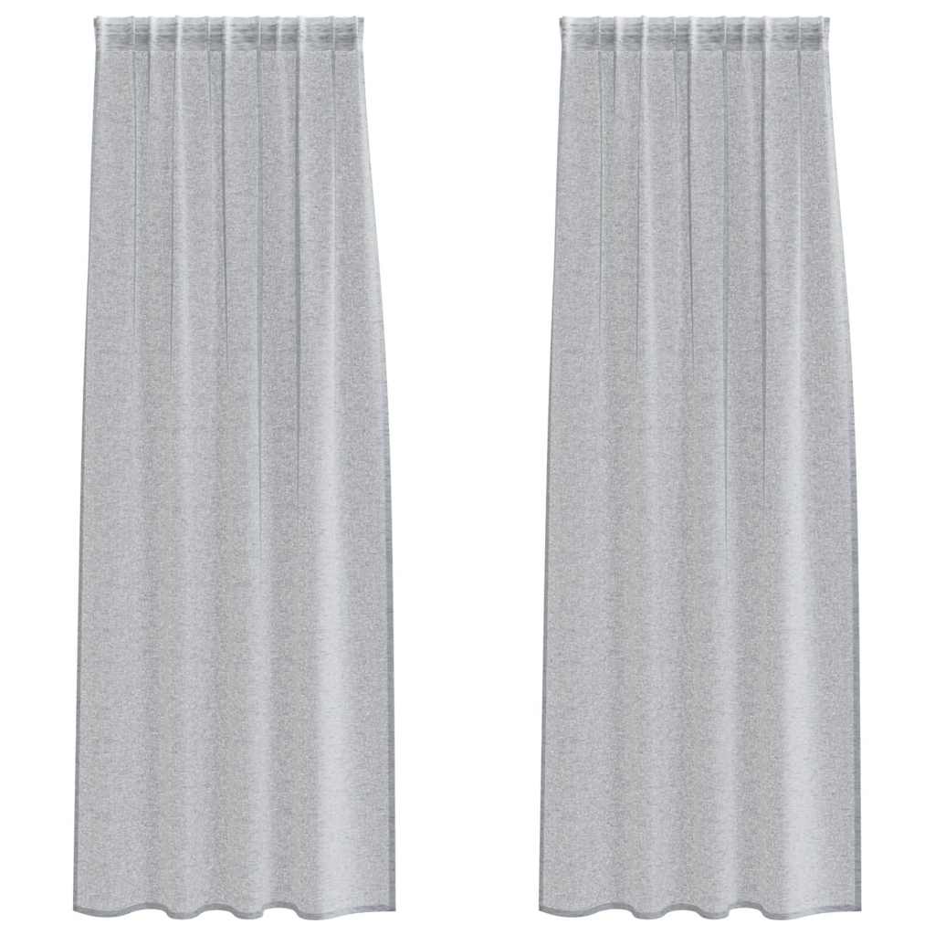Voile-Vorhang mit Vorhängen 2 pcs Weiß 140 x 140 cm Polyester
