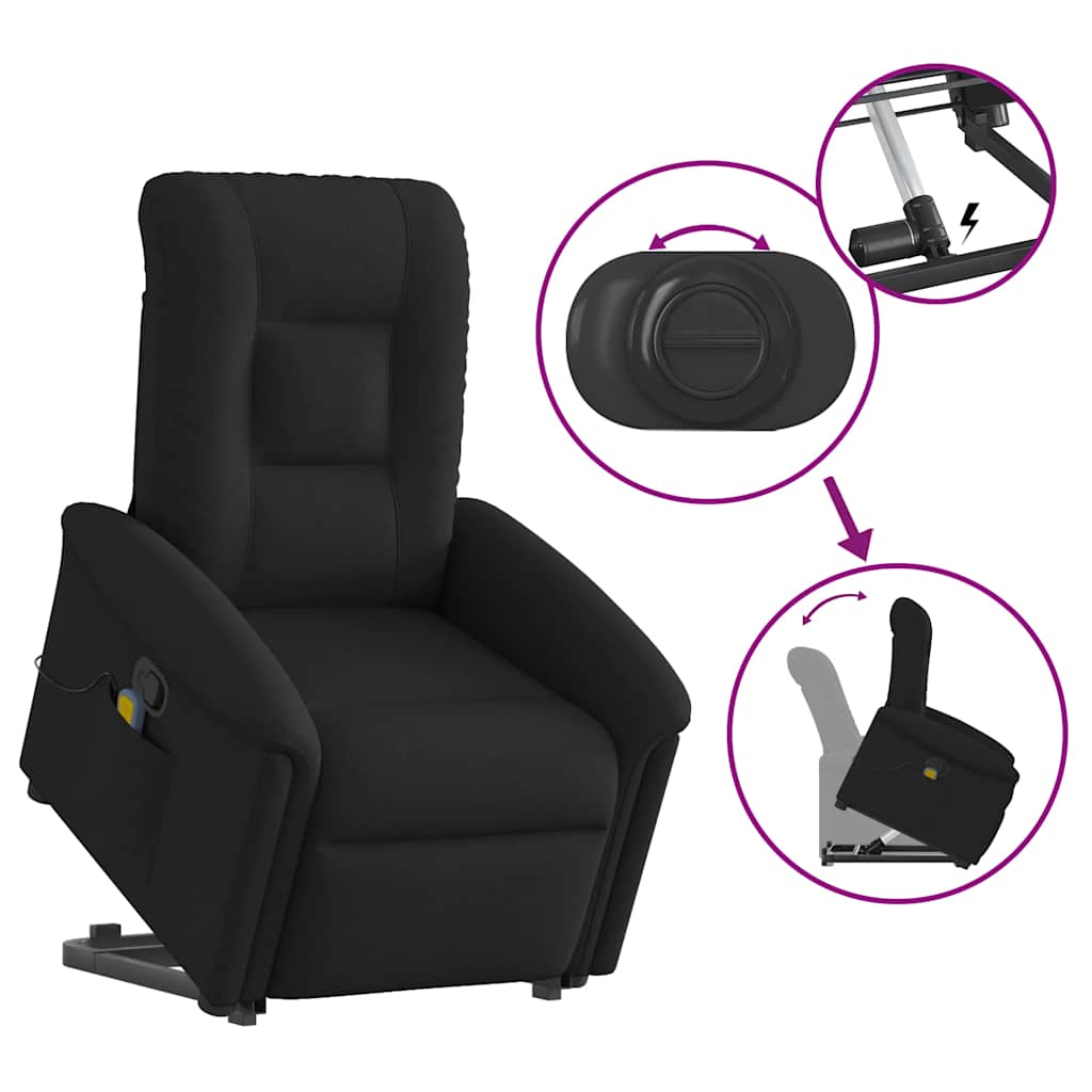 Massagesessel mit Aufstehhilfe Hellgrau Stoff