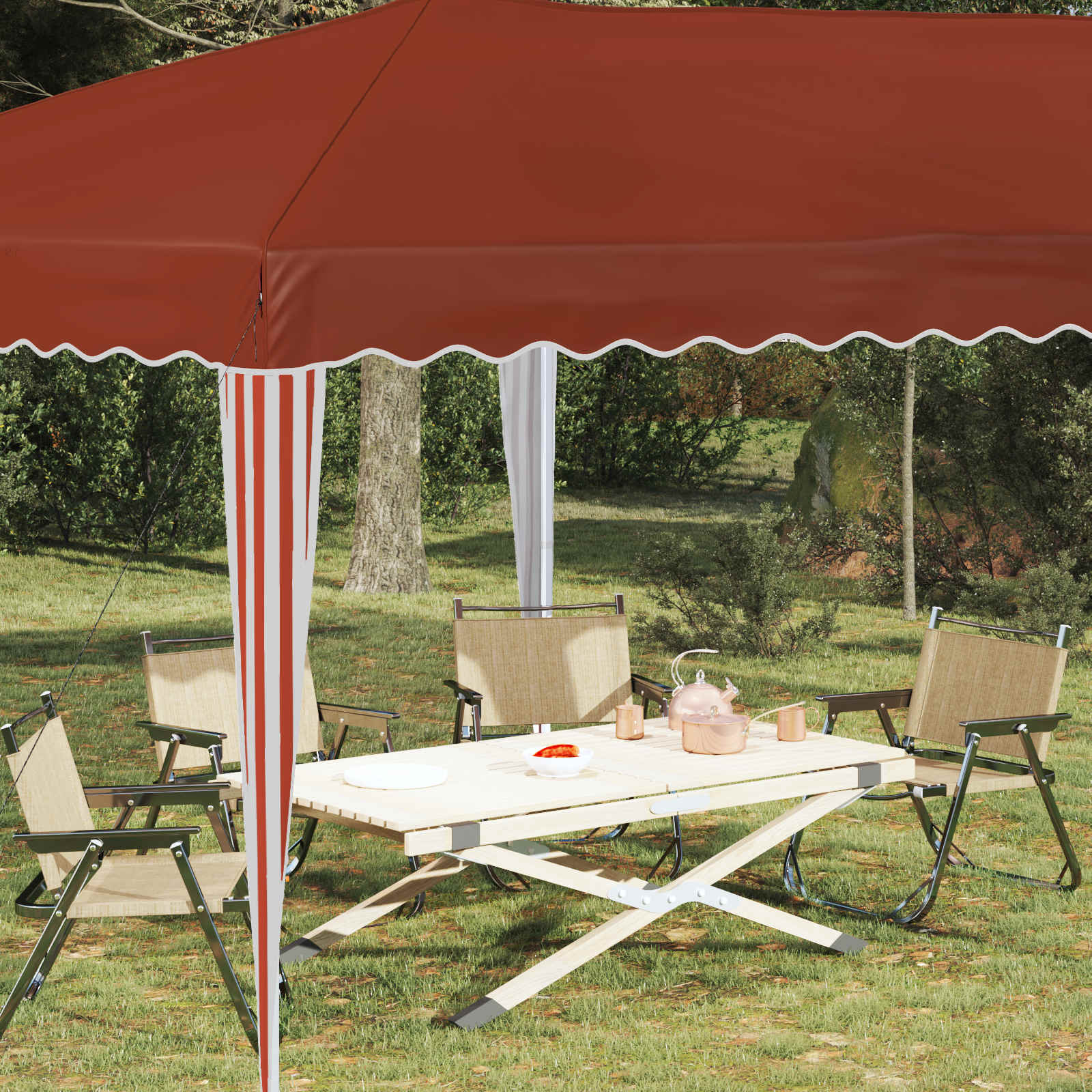 Pop-up Partyzelt 575 x 290 x 245 cm Creme