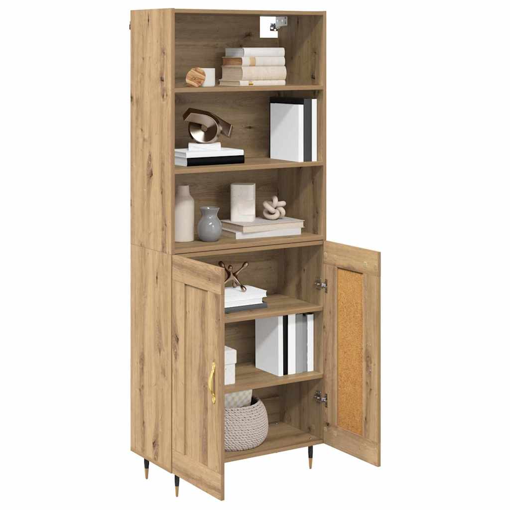 Highboard Betongrau 69,5x34x180 cm Holzwerkstoff