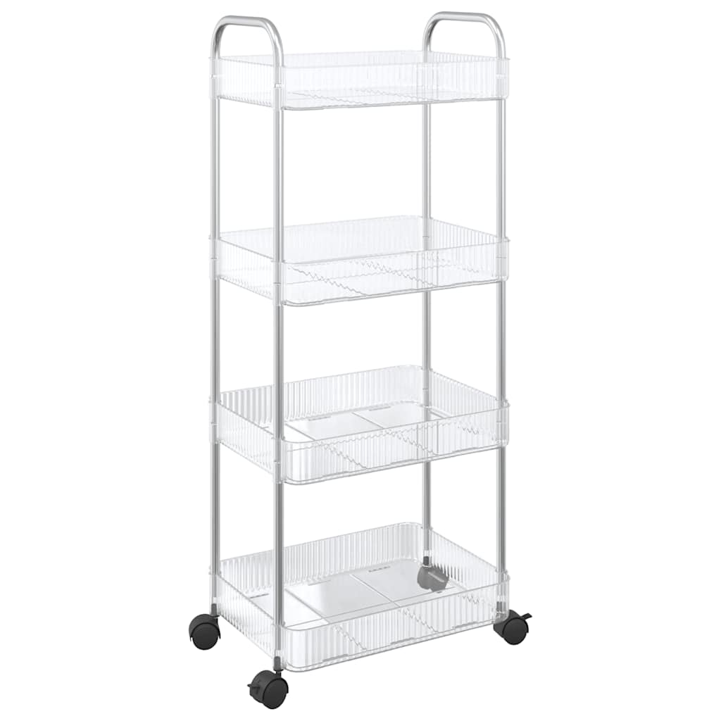 Aufbewahrungswagen 2 Etagen Transparent 37x28x43,5 cm Acryl